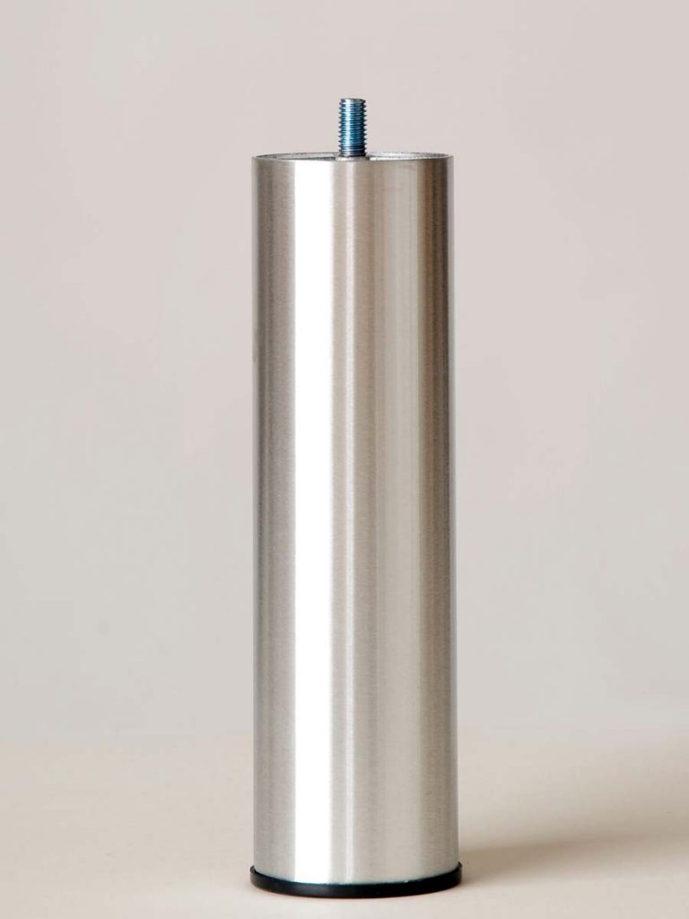 Brushed aluminium bed leg