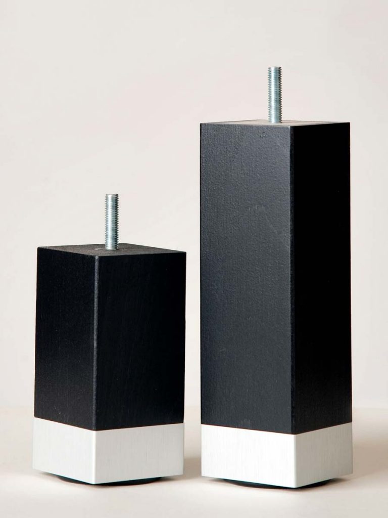 Black with aluminium heel bed leg