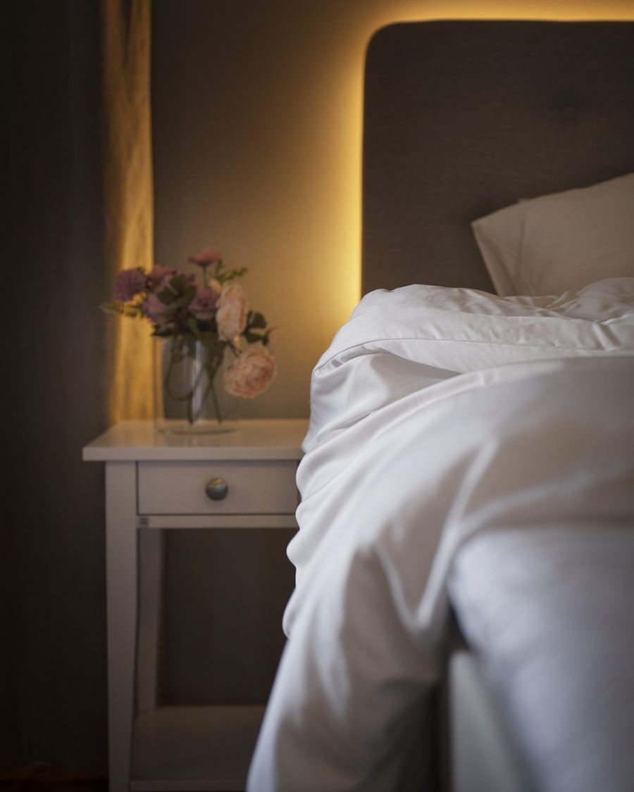 The bedroom’s strongest signature